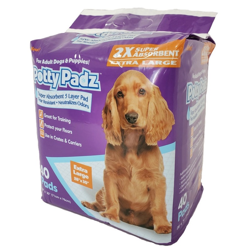 Specialty Potty Padz Absorbent Training Pads – X-Lg 28 x 30 – 40pk