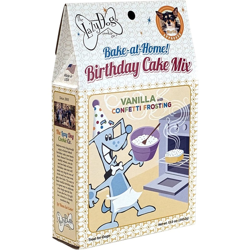 The Lazy Dog Vanilla Birthday Cake Mix W/Sprinkles & Frosting Mix
