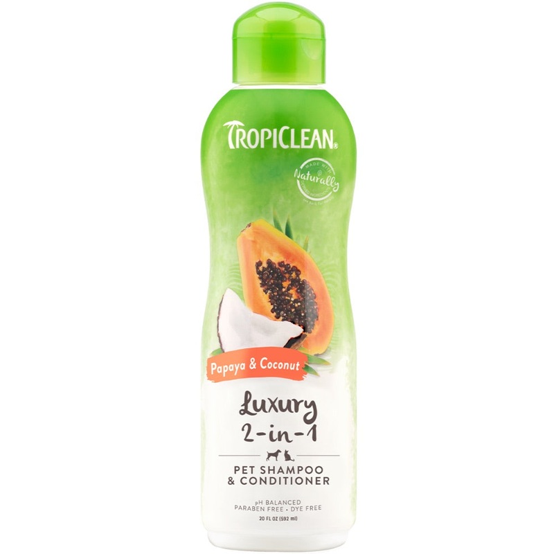 TROPICLEAN PAPAYA & COCONUT LUXURY 2-IN-1 SHAMPOO & CONDITIONER