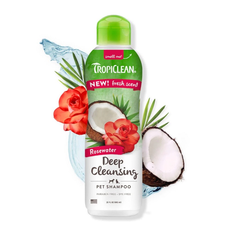 Tropiclean Rosewater Deep Cleansing Pet Shampoo 20oz