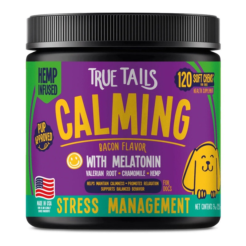 True Tails Calming Support With Hemp For Dogs – 9oz Jar (120 Count)