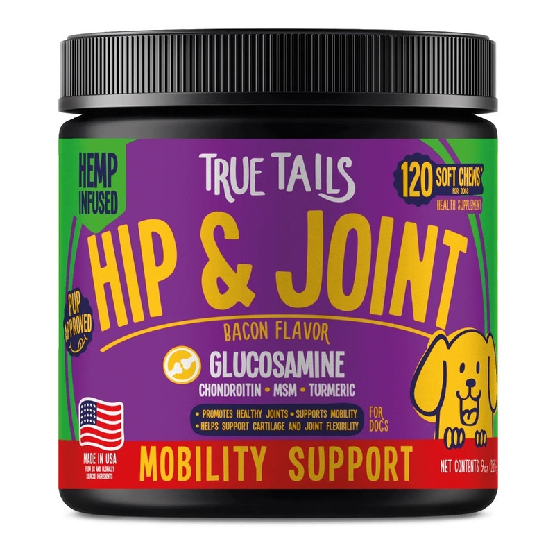 True Tails Hip & Joint With Hemp For Dogs – 9oz Jar (120 count)