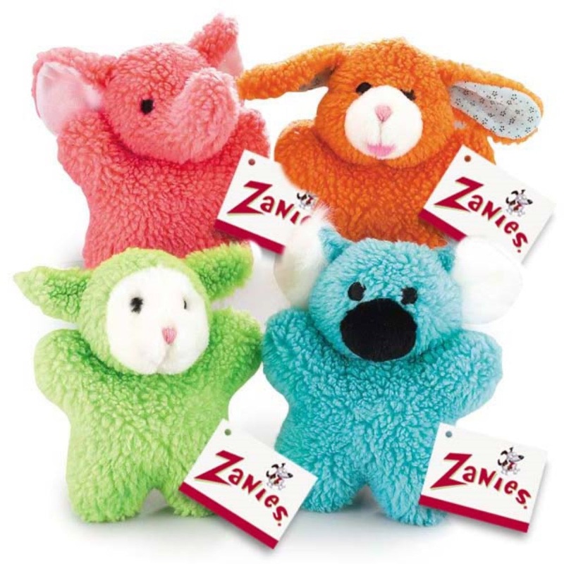 Zanies Cuddly Berber Babies|Orange Bunny|Pink Baby Elephant|Blue Koala|Green Lamb
