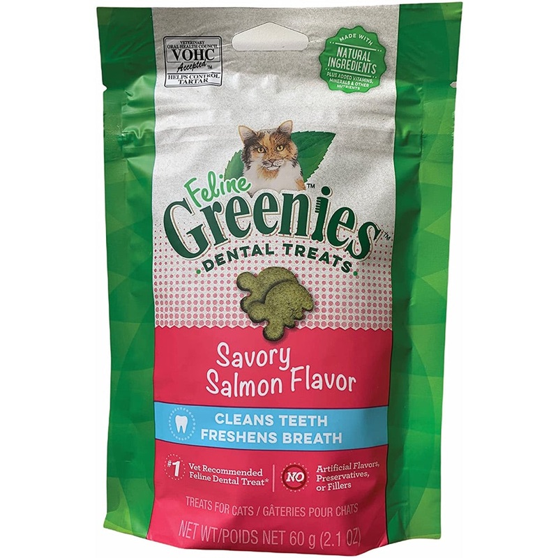 Feline Greenies Dental Savory Salmon Flavor – 2.1oz