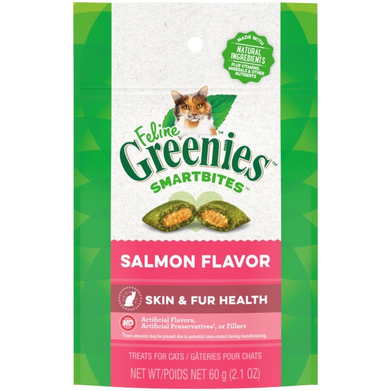 Feline Greenies Smartbites Skin & Fur Salmon for Cats 2.1oz