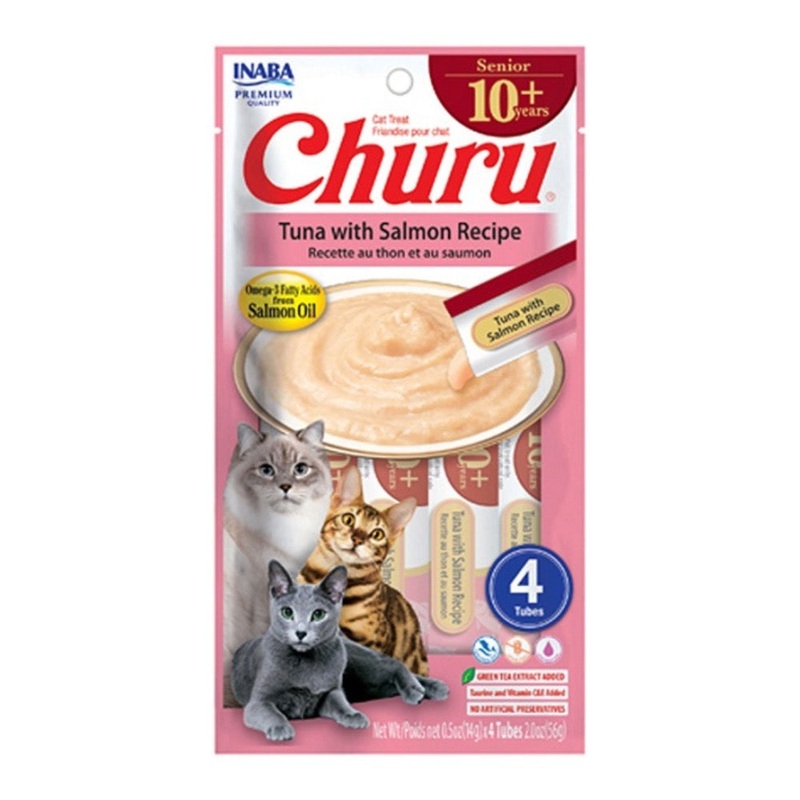 Inaba Churu Cat 2oz. Senior 10+ Tuna Salmon Tubes – 4