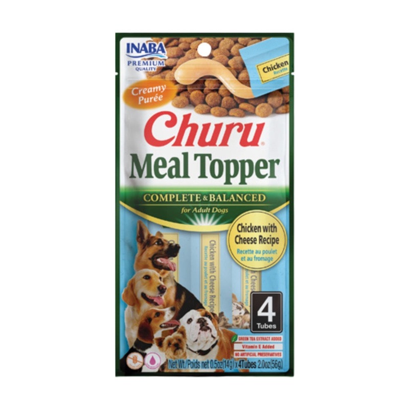 Inaba Churu Meal Topper Dog 2oz. Chicken Cheese Tubes – 4