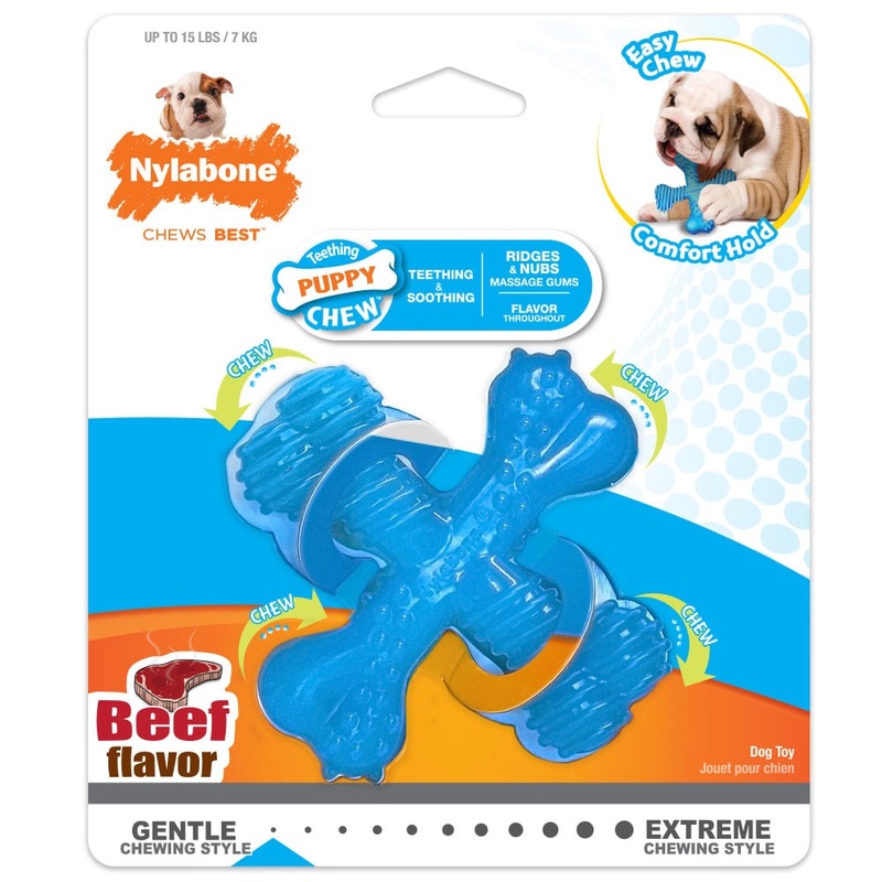 Nylabone Comfort Hold X Bone Power Chew Beef Flavor