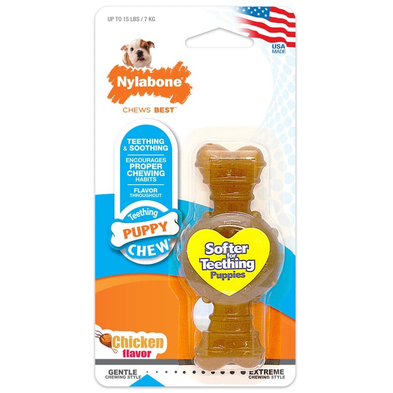 Nylabone Puppy Chew Ring Bone Chicken Flavor