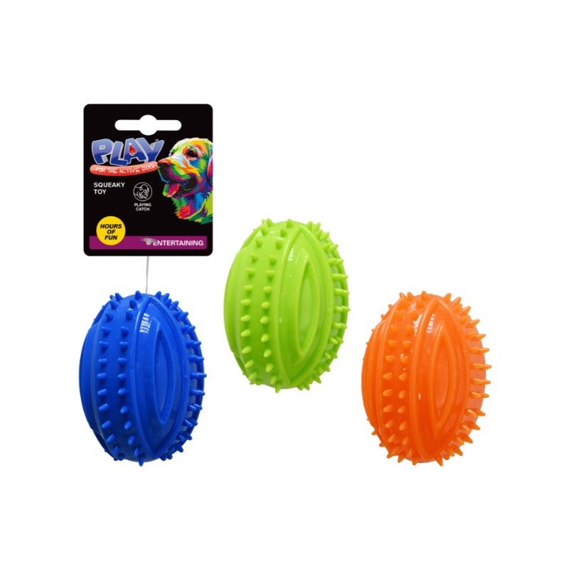 Play Spikey Squeak Dog Toy – Assorted Colors