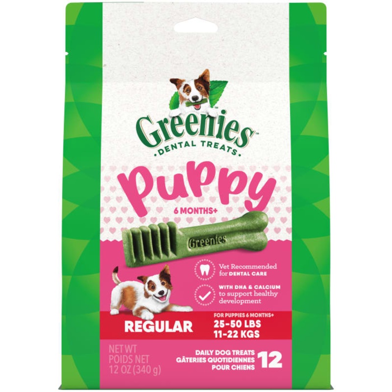 Puppy Regular Size Natural Dental Dog Treats, 12 oz. Pack (12 Treats)