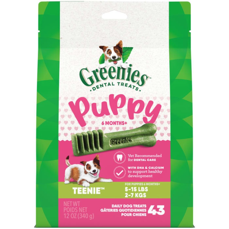 Puppy Teenie Size Natural Dental Dog Treats, 12 oz. Pack (43 Treats)