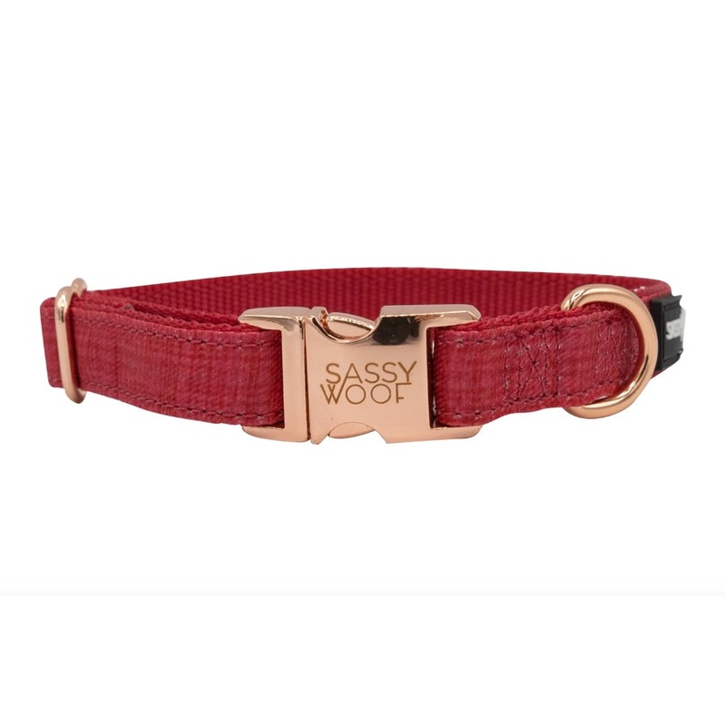 Sassy Woof COLLAR – MERLOT|X-Small|Small|Medium|Large