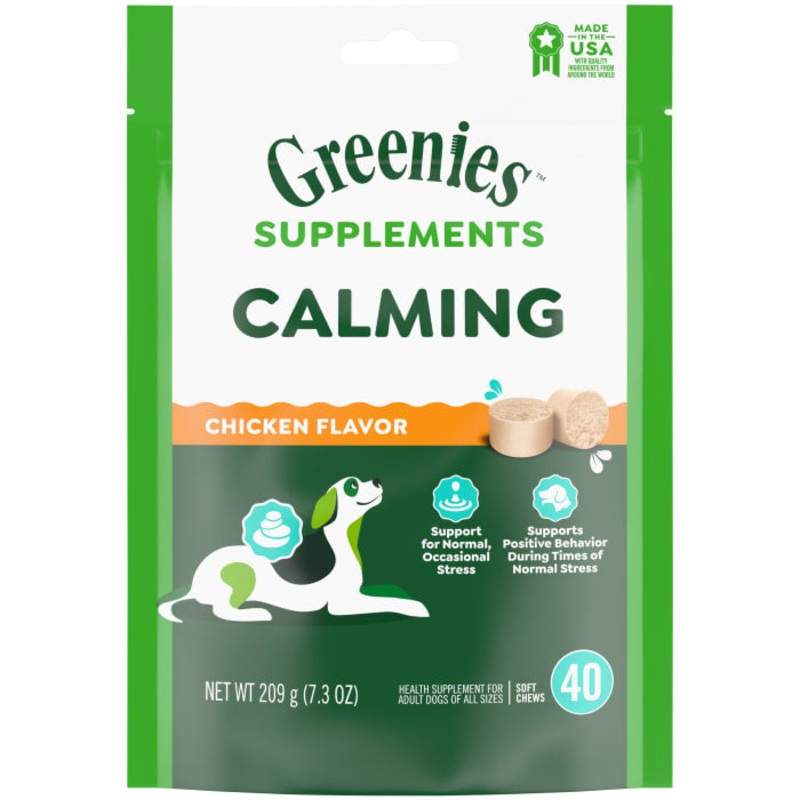 Supplements Calming Chews for Dogs Chicken Flavor, 7.3 oz. Container of 40 ct. Soft Chews