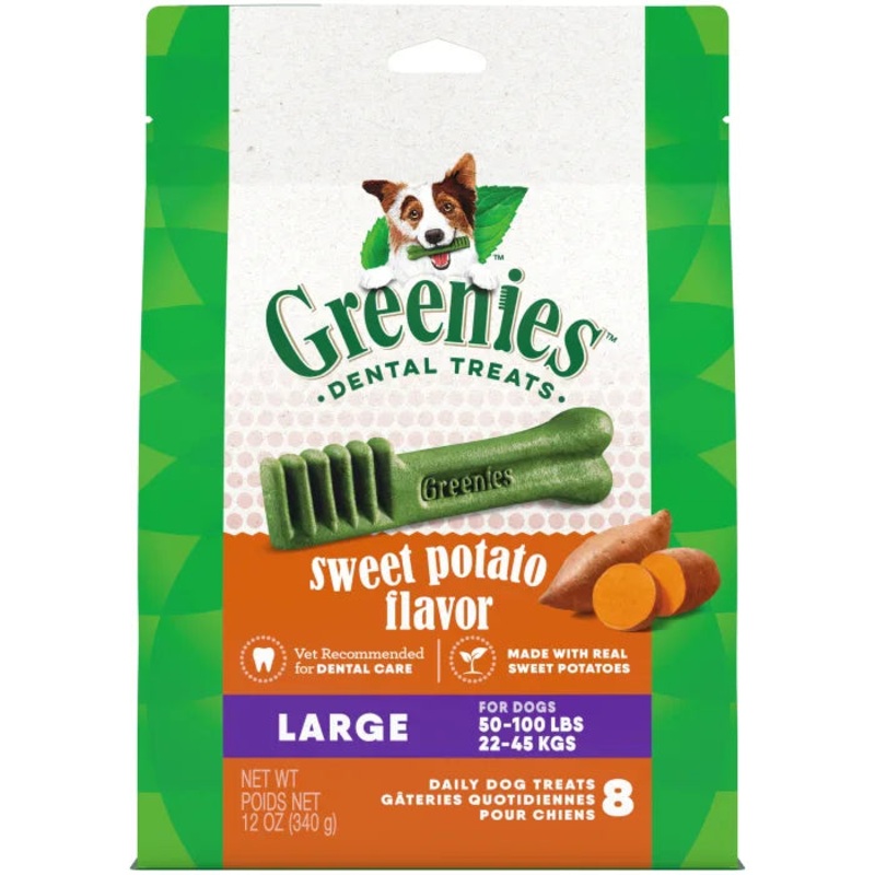 Sweet Potato Flavored Large Dental Treats, 8 Count