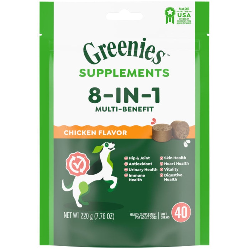 Dog Supplements 8-in-1 Multi-Benefit Chicken Flavor, 7.76 oz. Pouch