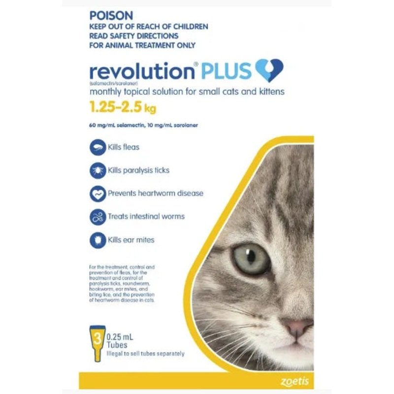 Revolution Plus Yellow for Cats 1.25-2.5kgs