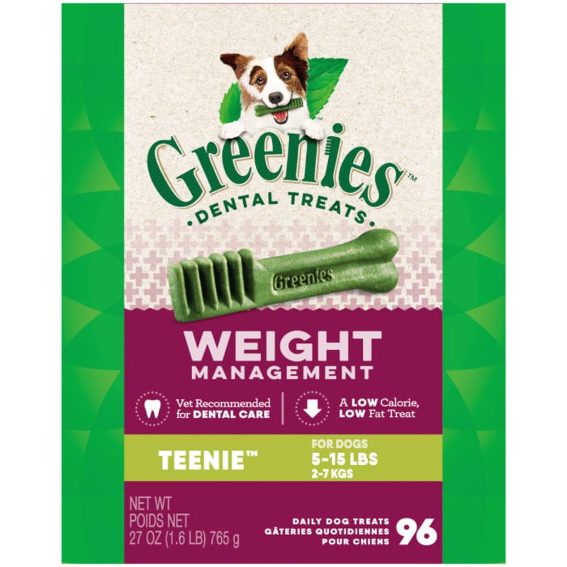 Weight Management TEENIE Natural Dog Dental Care Chews Weight Control Dog Treats, 27 oz. Pack (96 Treats)