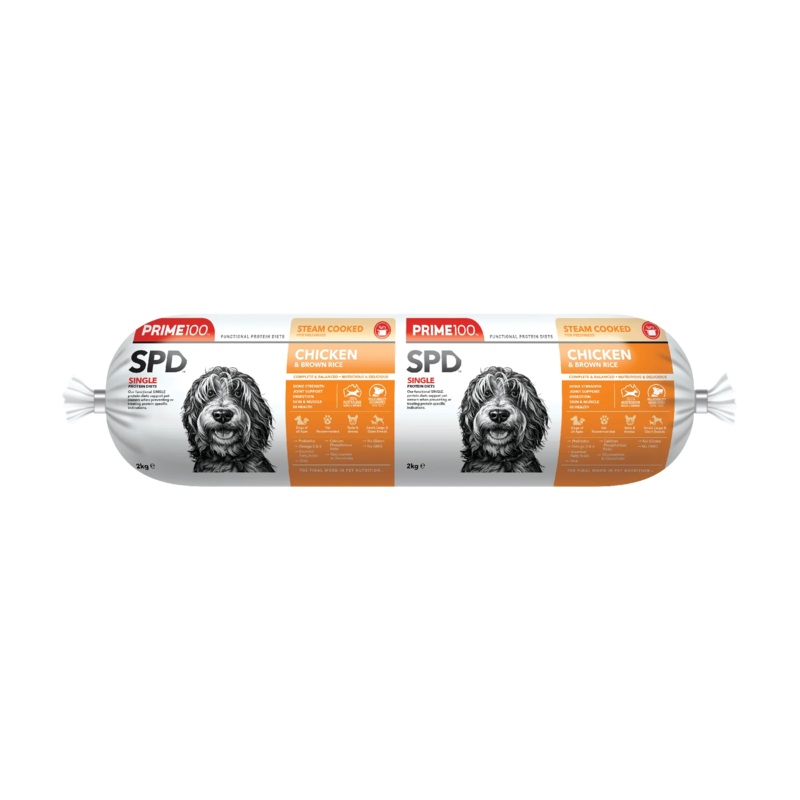 Prime100 SPD Fresh Roll Chicken & Brown Rice 2kg (PICK UP IN STORE ONLY)