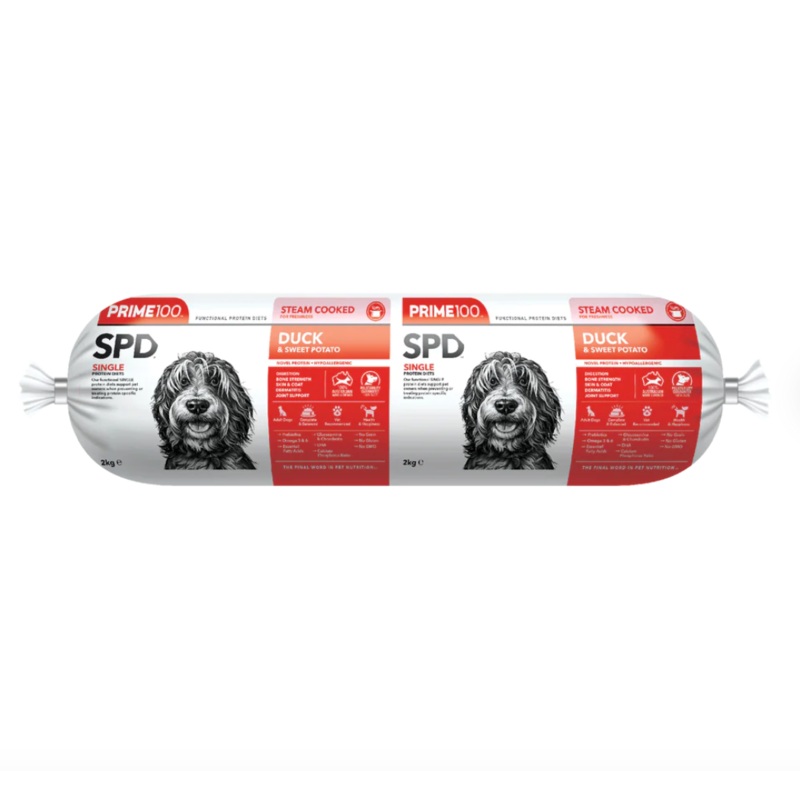 Prime100 SPD Fresh Roll Duck & Sweet Potato 2kg (PICK UP IN STORE ONLY)