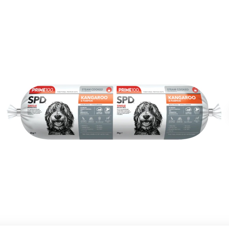Prime100 SPD Fresh Roll Kangaroo & Pumpkin 2kg (PICK UP IN STORE ONLY)