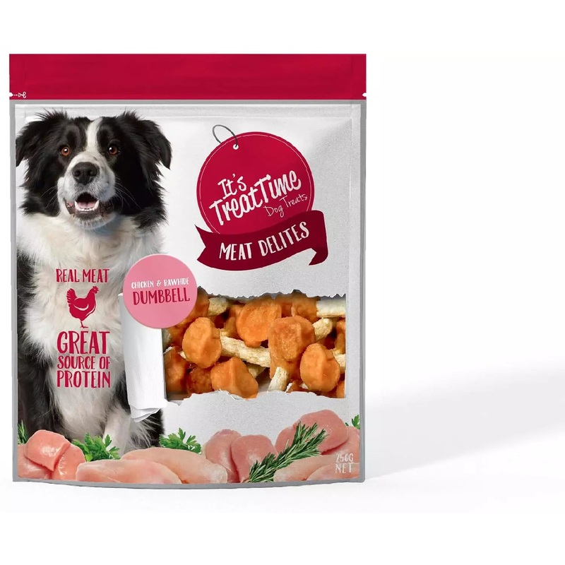 It’s Treat Time Chicken And Rawhide Dumbbell 250g