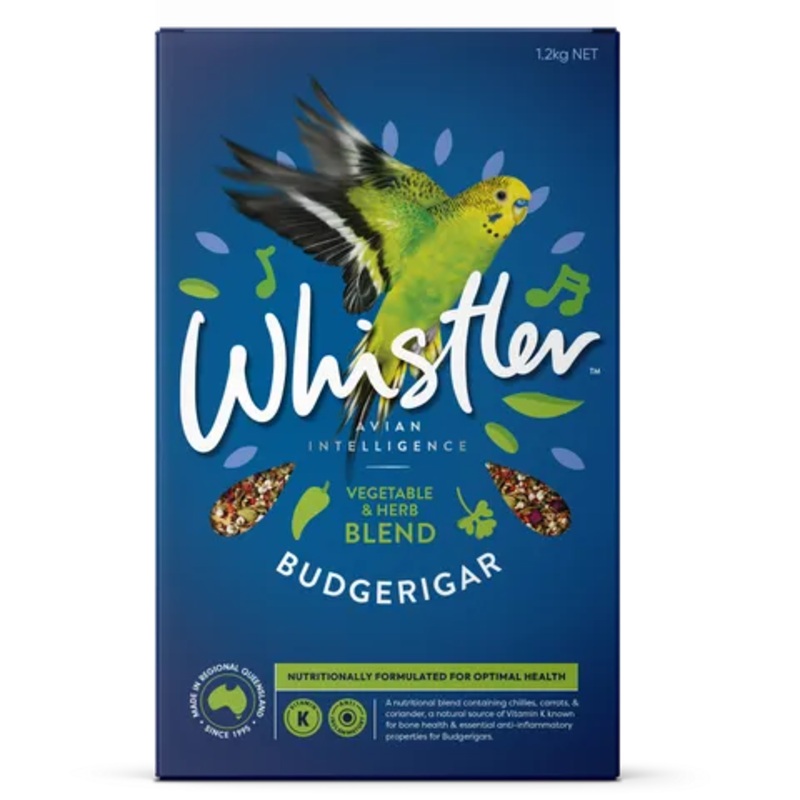 WHISTLER BUDGERIGAR GOURMET BLEND WITH VEGETABLE & HERB SUPERFOODS 1.2kg