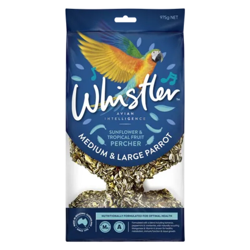 WHISTLER MEDIUM & LARGE PARROT PERCHER SUNFLOWER & TROPICAL FRUIT BLEND 975g