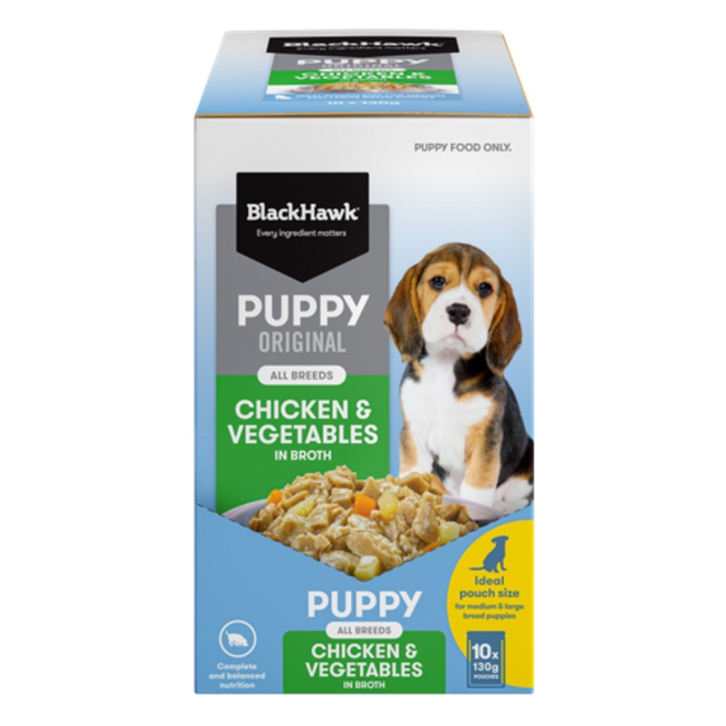 Black Hawk Original Puppy Wet Chicken & Vegetables 130gx10