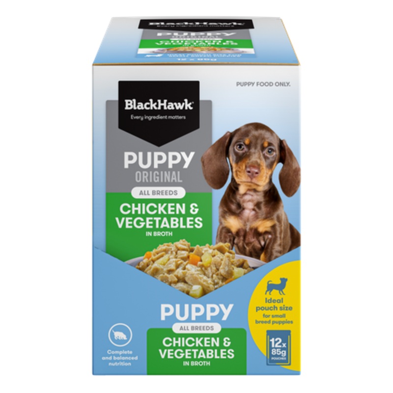 Black Hawk Original Puppy Wet Chicken & Vegetables 85gx12
