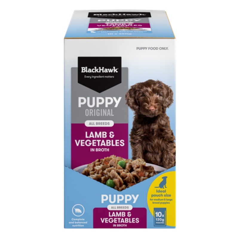 Black Hawk Original Puppy Wet Lamb & Vegetables 130gx10