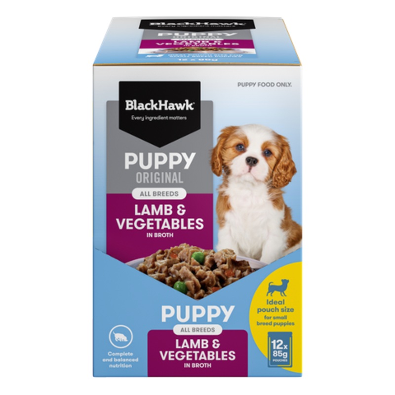 Black Hawk Original Puppy Wet Lamb & Vegetables 85gx12