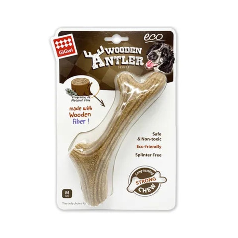 GiGwi Antler Wooden Chew Toy|small|med|large|xlarge