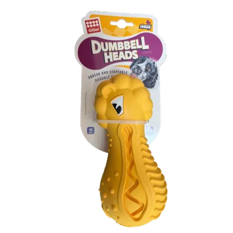 GIGWI DUMBELL HEADS TREAT DISPENSER LION