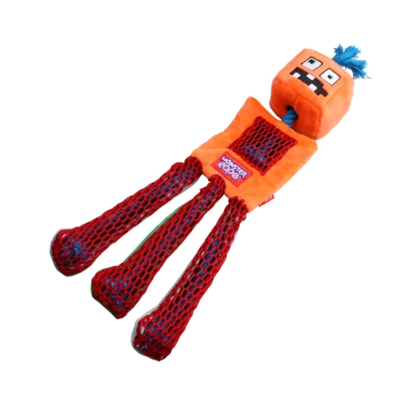 GiGwi Monster Rope Plush Toy Orange