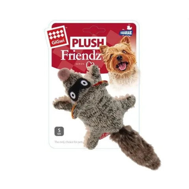 GiGwi Plush Friends Squeaker Toy Racoon
