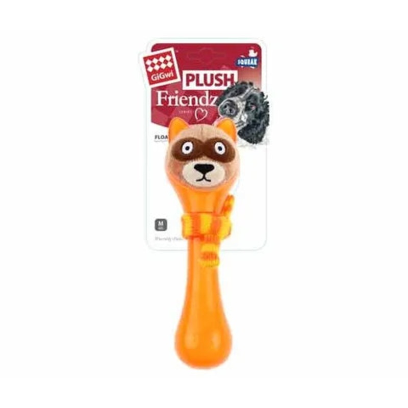 GIGWI PLUSH ORANGE TPR & KNITTING SCARF