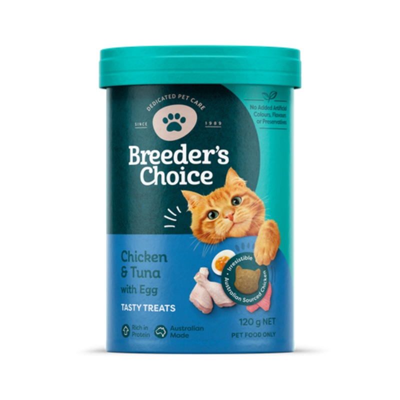 Breeder’s Choice Cat Treats Chicken Tuna & Egg 120g