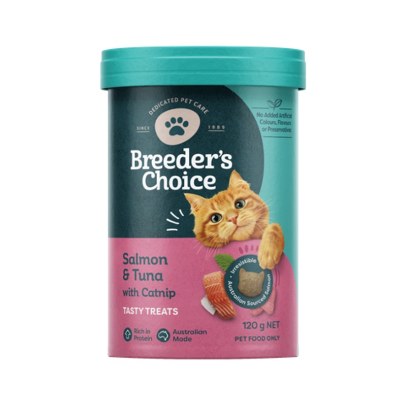 Breeder’s Choice Cat Treats Salmon & Tuna with Catnip 120g