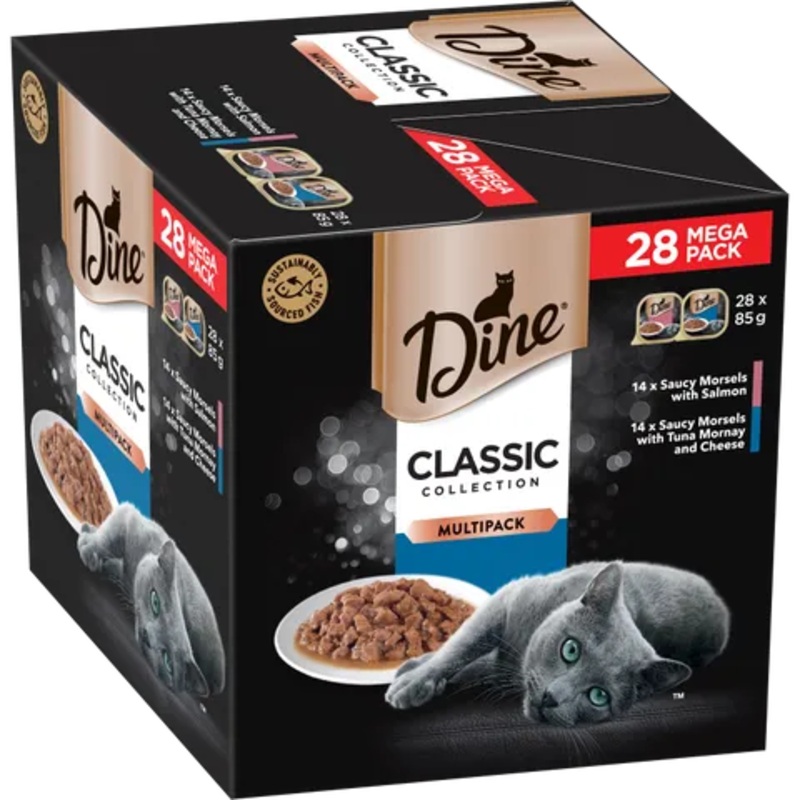 DINE CLASSIC COLLECTION SAUCY MORSELS SALMON & SAUCY MORSELS TUNA MORNAY 85GX28