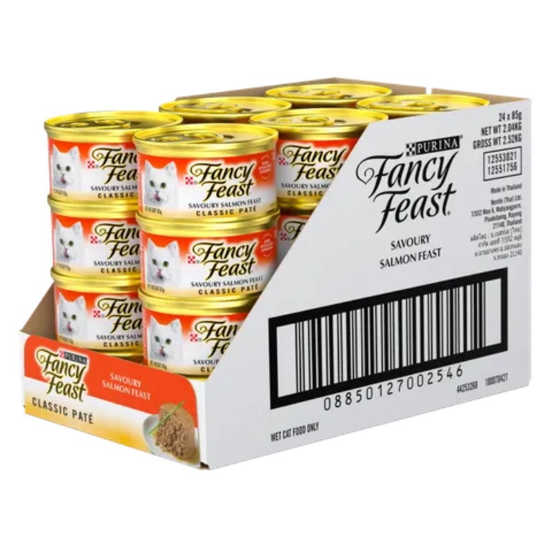 Fancy Feast Classic Pate Savoury Salmon Feast Gourmet 24X85G