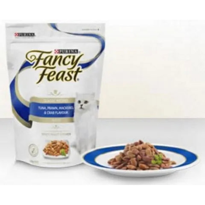 FANCY FEAST DRY TUNA PRAWN MACKEREL CRAB 450G
