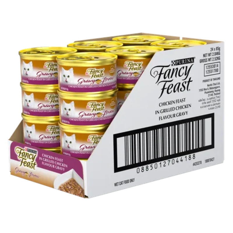 FANCY FEAST GL CHICKEN FEAST GRILLED CHICKEN FLAVOUR GRAVY 24X85G