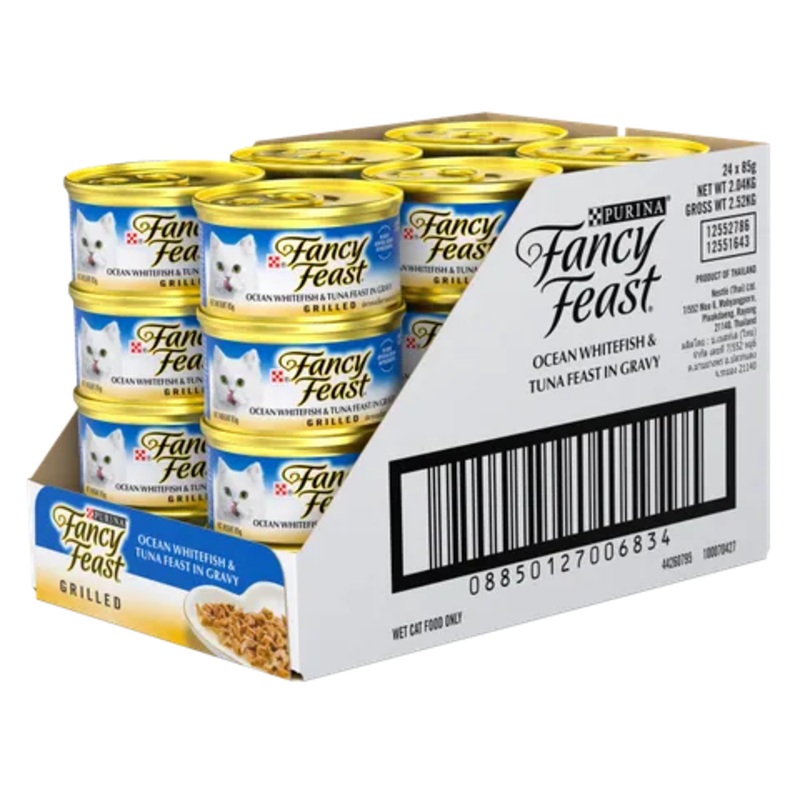 Fancy Feast Grilled Ocean Whitefish & Tuna Feast Gravy Gourmet 24X85G