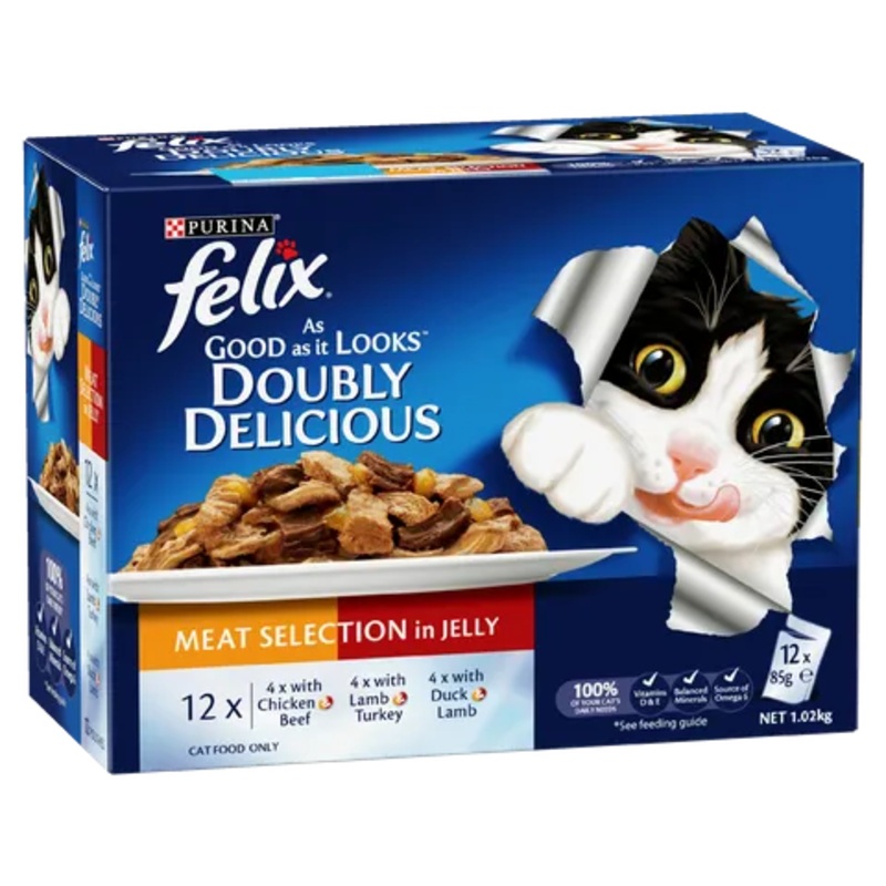 FELIX AGAIL GIJ DOUBLY DELICIOUS MEAT SELECTION 12X85G