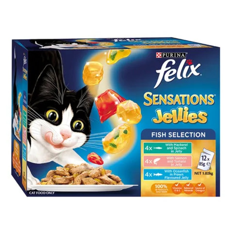 FELIX SENSATIONS JELLIES FISH SELECTION 12X85G
