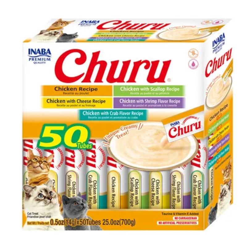 INABA Churu Chicken Varieties 50 Tubes 700g (14g X 50 Tubes)