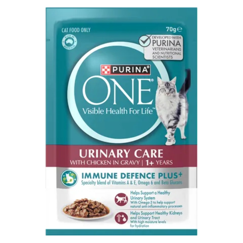 PURINA ONE Adult Urinary Care with Chicken in Gravy Wet Pouch 12x70g