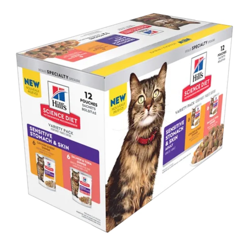 Hill’s SCIENCE DIET ADULT SENSITIVE SKIN & STOMACH VARIETY PACK POUCHES 12X79