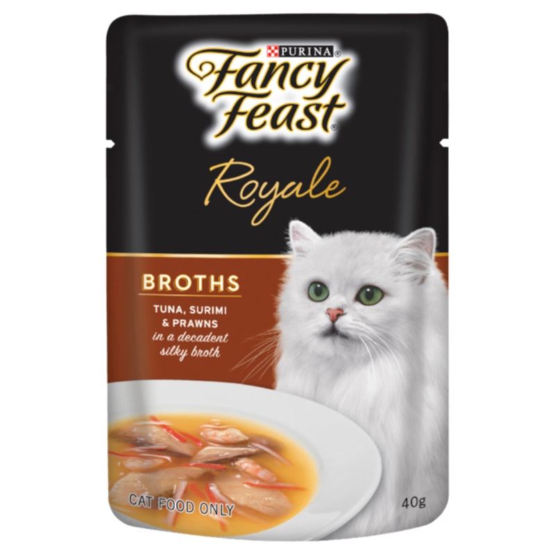 Fancy Feast Royale Broths Tuna Surimi Prawn Cat Food 12pk